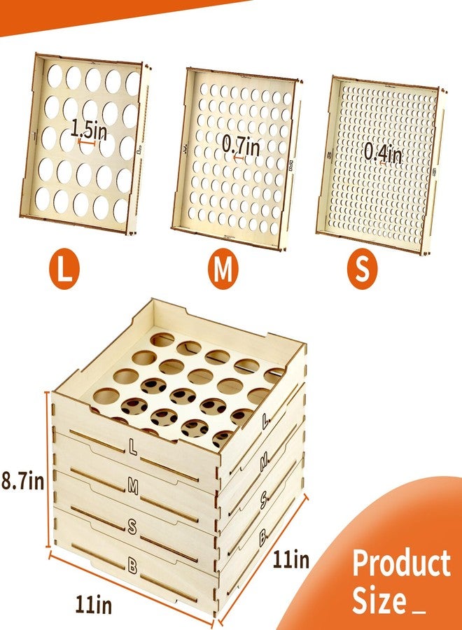 WSBXBB 4 Tray Sorter Sifter Box Used for Lego, Storage Sorter Brick Box for Lego Blocks, Gift for LegoLover, Gift for Teens and Adults, 3 Different Size Sorters Perfect for LegoBlocks - Image 2