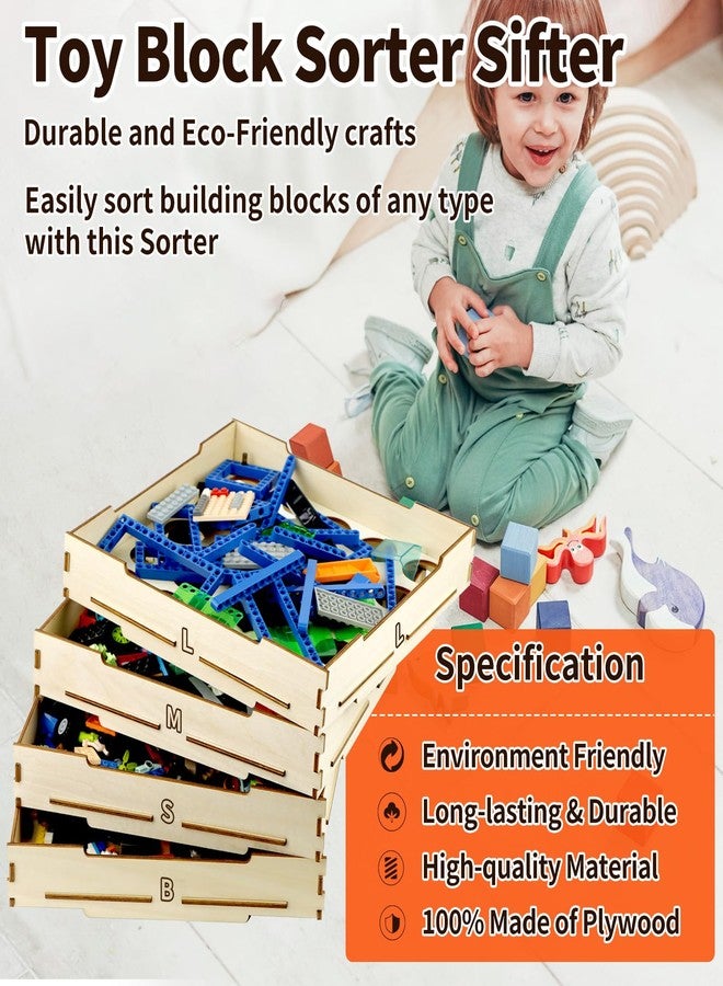 WSBXBB 4 Tray Sorter Sifter Box Used for Lego, Storage Sorter Brick Box for Lego Blocks, Gift for LegoLover, Gift for Teens and Adults, 3 Different Size Sorters Perfect for LegoBlocks - Image 5
