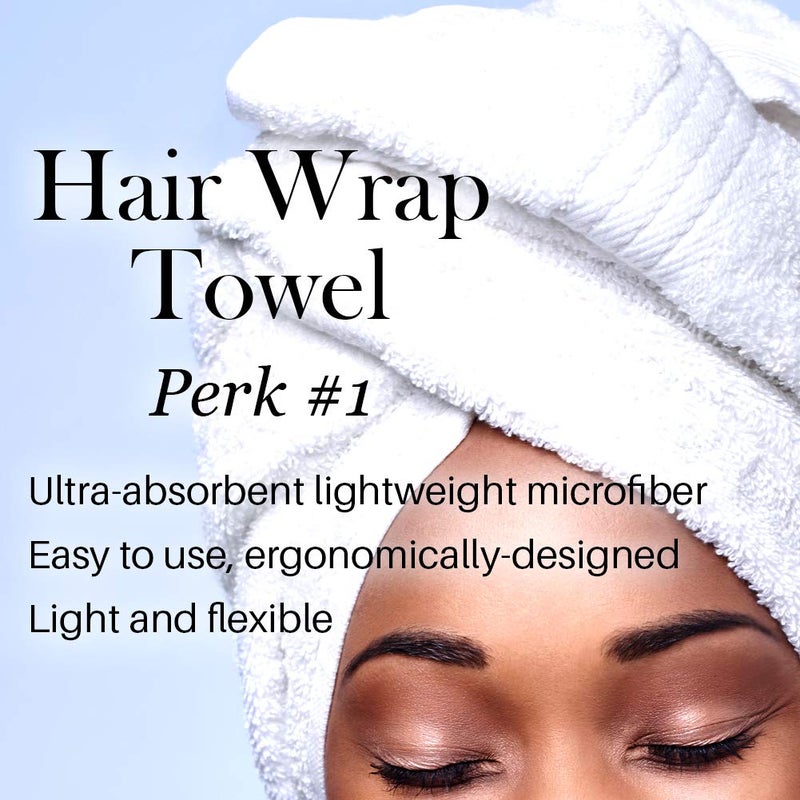 L'ANGE HAIR L'ANGE HAIR Microfiber Hair Wrap Towel | Quick-Dry & Frizz-Free Towel for Hair | Best Hair Towel for Curly Hair, Long Hair and Short Hair | Ideal Head Towel for Sleep, Shower, and More (White) - Image 1
