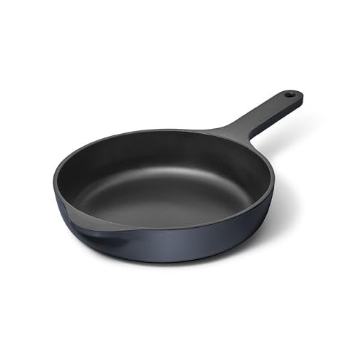 Caraway Cast Iron Skillet 8 Enameled Cast Iron Pan With 3 Layer Enamel Coating No Seasoning Required Compatible With All Stovetops Free From Forever Chemicals Midnight Blue - Image 1
