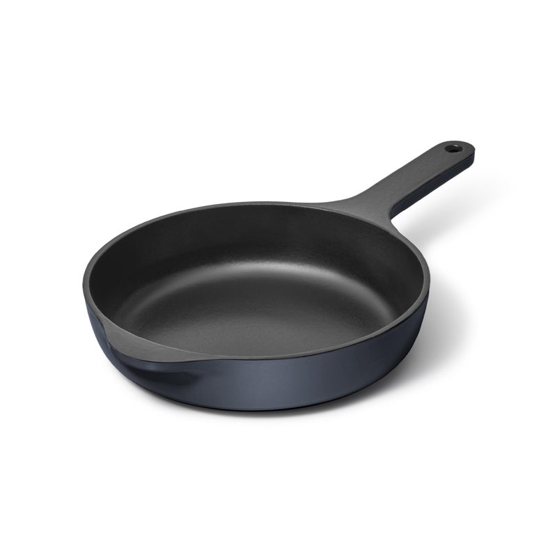 Caraway Cast Iron Skillet 8 Enameled Cast Iron Pan With 3 Layer Enamel Coating No Seasoning Required Compatible With All Stovetops Free From Forever Chemicals Midnight Blue - Image 2
