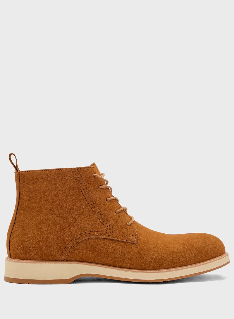 Robert Wood Smart Suede Lace Up Boots  - Image 1