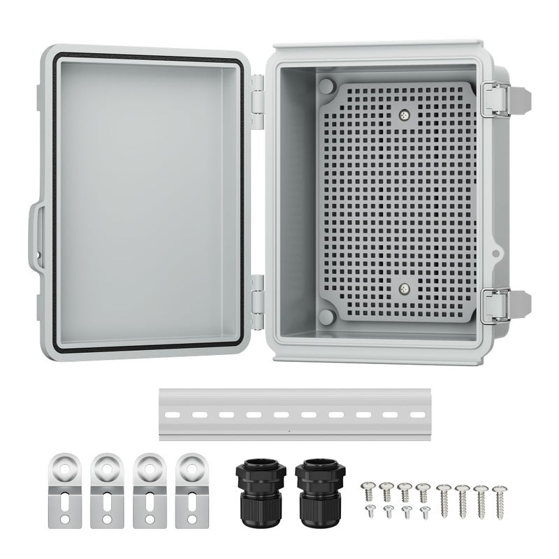Joinfworld Outdoor Electrical Box Waterproof Junction Box Plastic Outdoor Weatherproof Electrical Enclosure Box Outside 8.7x6.7x4.3 - Image 1