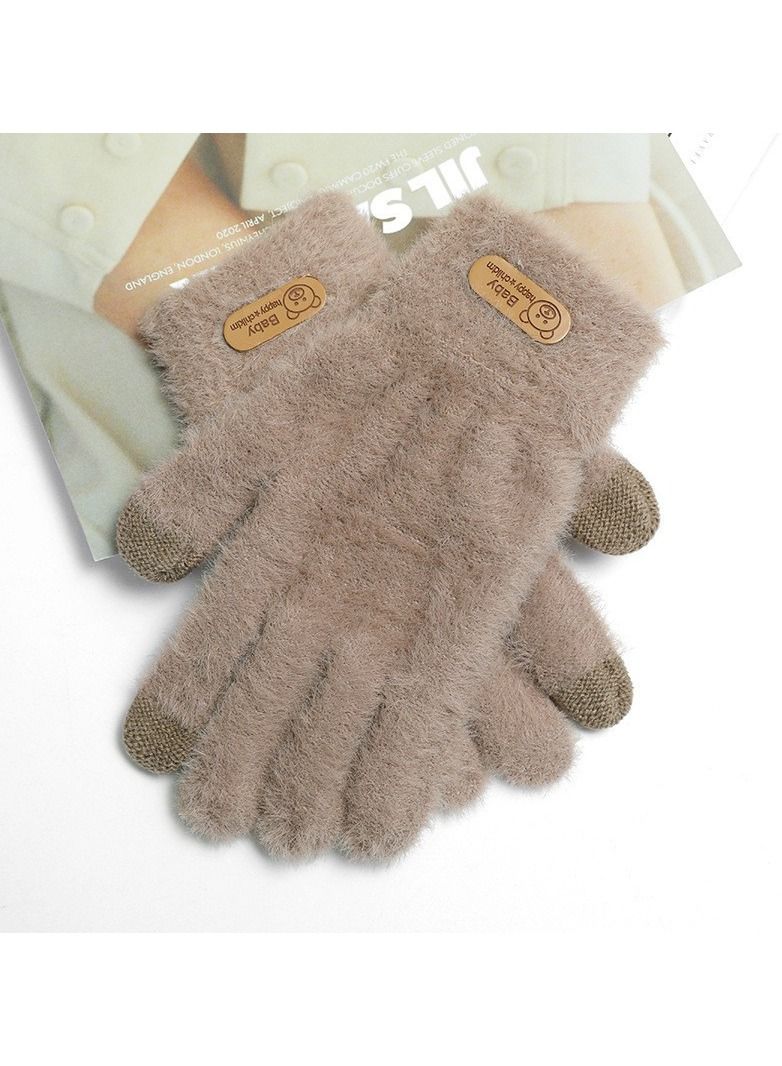 Golovejoy Women's Plush Thermal Knit Touchscreen Thick Gloves 