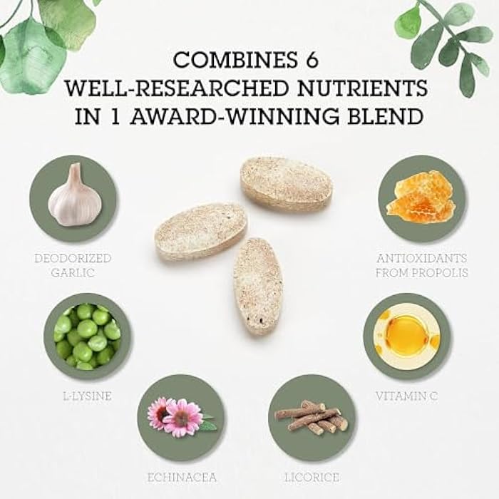 Quantum Health SuperLysine+ Advanced Formula Immune Support Supplement Lysine 1500 mg, Vitamin C Echinacea Licorice Bee Propolis & Odorless Garlic - 180 Tablets (Pack of 2) - Image 4