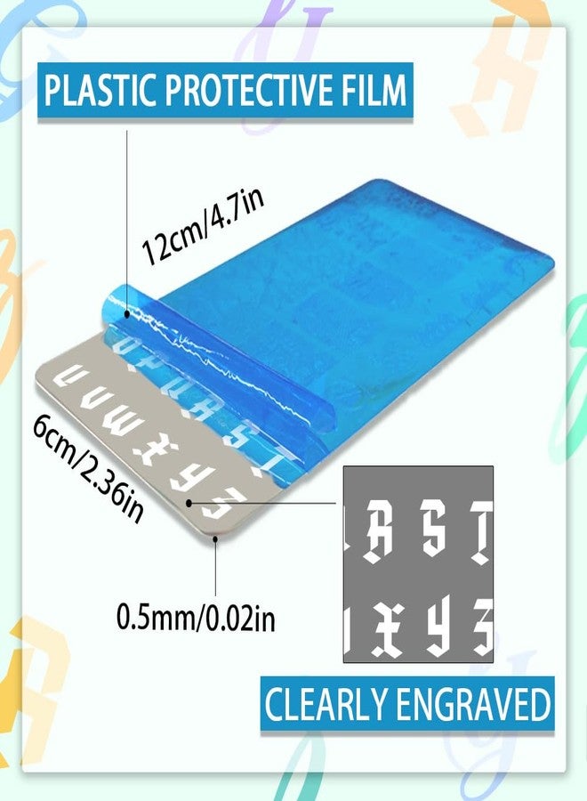 PH PandaHall 3 قطع لوحة طباعة أظافر حرف إنجليزي قوالب أظافر مطبوعة شخصية قوالب أظافر من الفولاذ المقاوم للصدأ لتصميم فن الأظافر بالأحرف الإنجليزية والأرقام 4.7x2.4 بوصة - Image 2