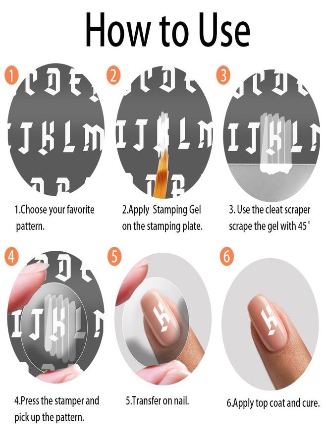 PH PandaHall 3 قطع لوحة طباعة أظافر حرف إنجليزي قوالب أظافر مطبوعة شخصية قوالب أظافر من الفولاذ المقاوم للصدأ لتصميم فن الأظافر بالأحرف الإنجليزية والأرقام 4.7x2.4 بوصة - Image 4