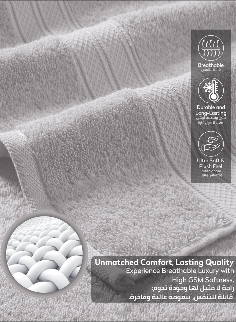 Donetella Premium 100 % Combed Cotton 1-Pcs Bath Towel(70 X 140 CM) 600 GSM Large Towel, Highly Absorbent, Quick Dry,Best Towel for Bathroom, Spa And Hotel,Light Grey  - Image 5