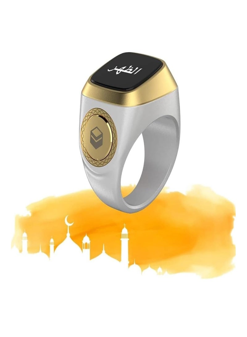 خاتم ذكي من الالومنيوم للتسبيح والذكر من ايكيبلا - 18 ملم - M0218DG، ابيض