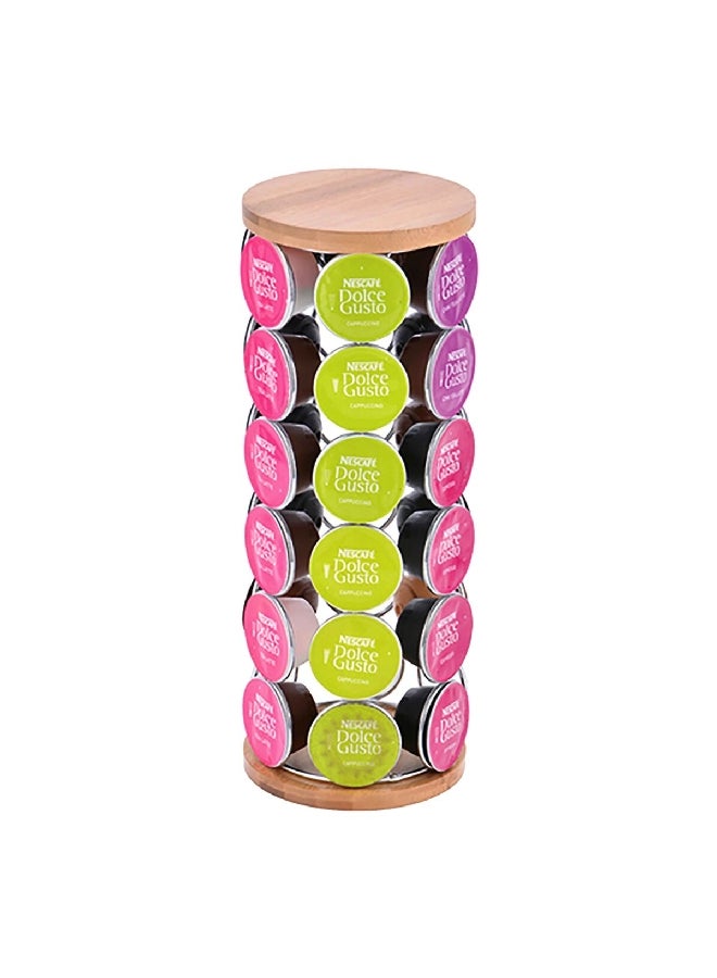 Bien Servi 36-Dolce Gusto Coffee Capsule Rotating Holder Silver and Brown 358 x 135 x 135 mm CH-7130B - Image 2