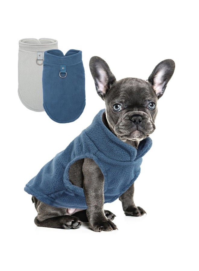 2 Pack Dog Sweater with Leash Ring Winter Warm Pet Sweater Thick Clothes Coat Fleece Dog Sweaters for Small Dogs Girl Boy for Chihuahua, French Bulldog, Dachshund - Image 1