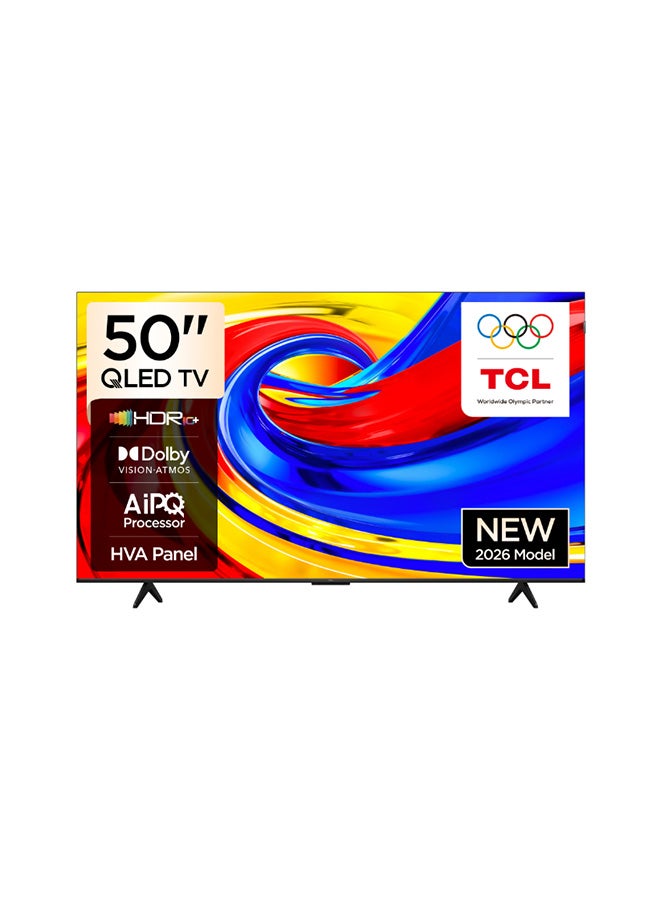 تي سي إل تلفاز QLED بريموم 50 بوصة، 4K UHD، جوجل تي في، 60 هرتز، دولبي فيجن، موديل سنة 2026، ضمان لمدة 2 سنوات - Image 1