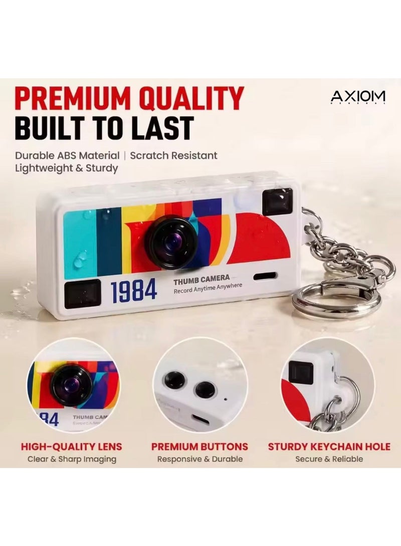 Axiom Mini Thumb Camera - Portable Retro Keychain Video Recorder & Digital Camera with Built-in Display & Creative Filters - Image 4