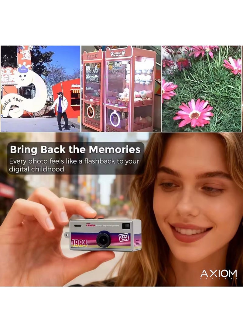 Axiom Mini Thumb Camera - Portable Retro Keychain Video Recorder & Digital Camera with Built-in Display & Creative Filters - Image 1