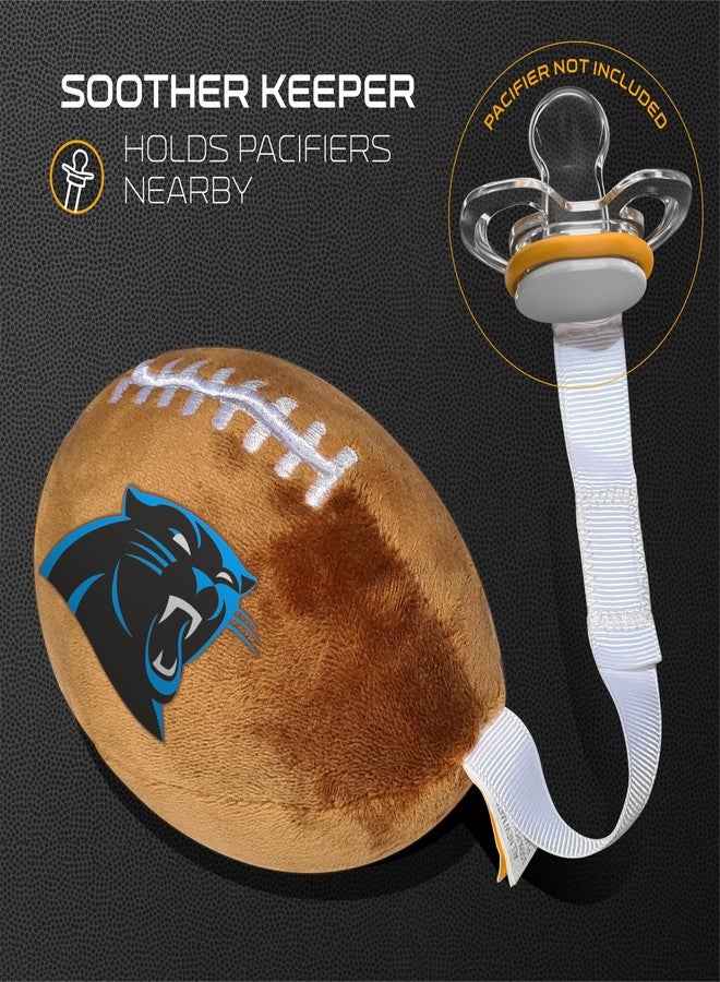 Smilo Carolina Panthers Plush Football Pacifier Holder by Smilo - Officially Licensed NFL Soother Holder - Soft Plush Toy and Dummy Holder - Fits Any Pacifier - Stroller Accessory & Newborn Essential - Image 3