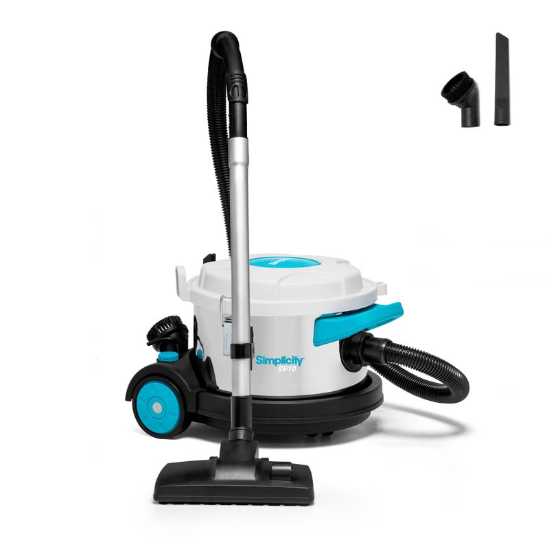 Simplicity Vacuums Simplicity Vacuums Brio Dry Canister Vacuum Indoor Heavy Duty Vacuum Cleaner with Stainless Steel Portable Floor Vacuum for Hardwood and Tile Rugs and More 