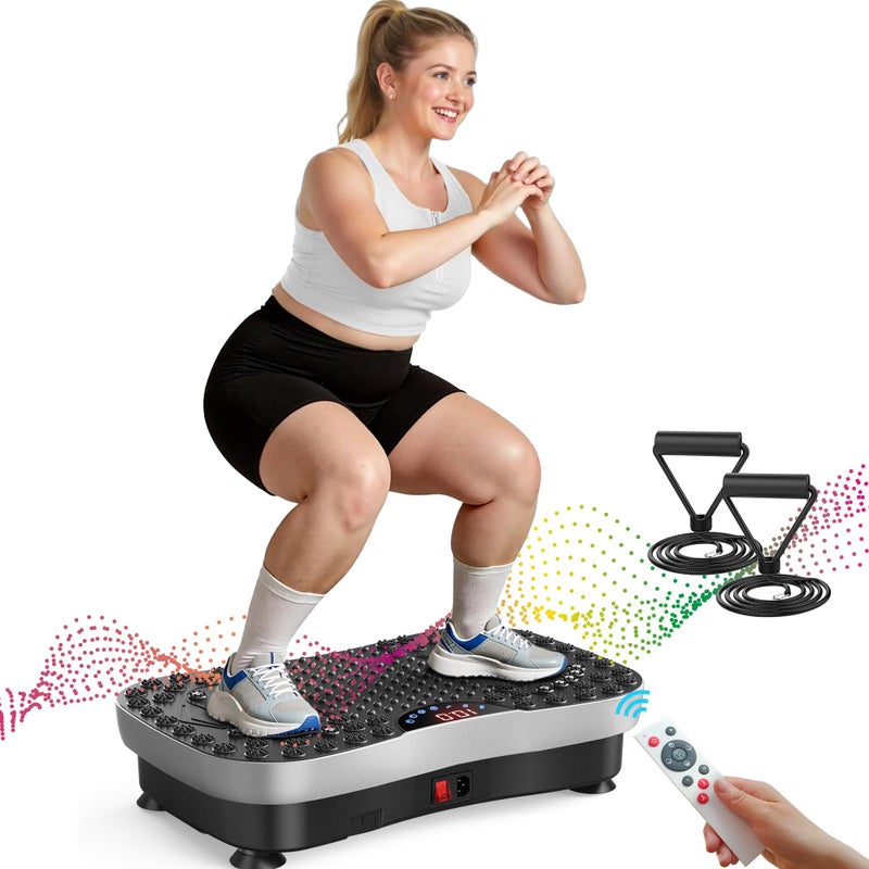 AXV Vibration Plate Fitness Platform Exercise Machine Vibrating Shaking Workout Full Body Shaker Vibrate Stand Shake Board Sport Gym Pad for Weight Loss Fat Burner for Women Men - Image 1