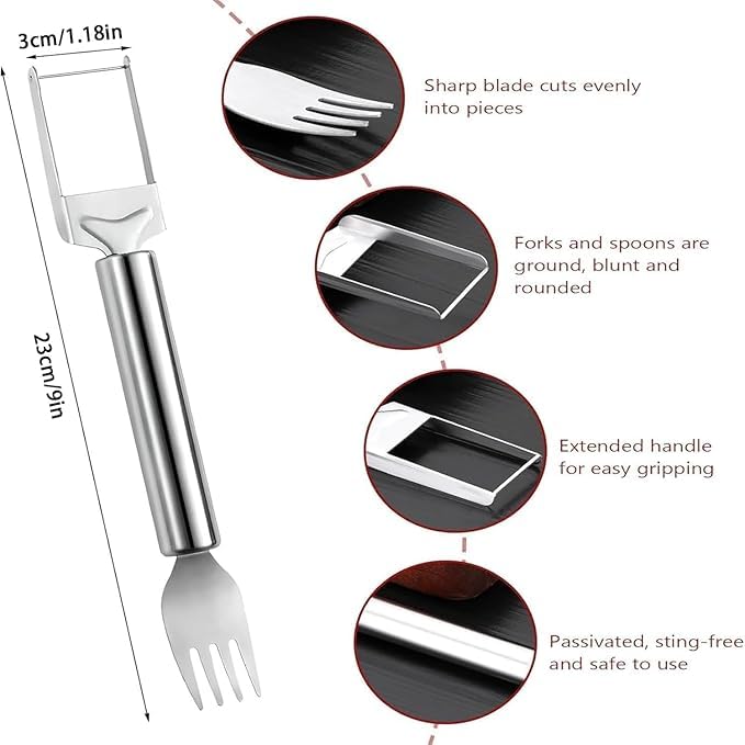 Saiyam Watermelon Cutter and Slicer, 2-in-1 Stainless Steel Tool with Fork, Windmill Cube Design (3) - Image 4