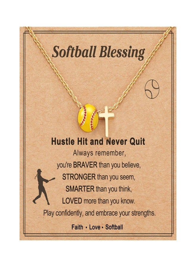 AULSIEY Softball Gifts for Teens, Cross Necklace Softball Stuff Accessories Gifts for Team 8-12, Sport Jewelry Christmas Valentines Day Birthday Gifts Ideas For Team Coach Player (Soft) - Image 1