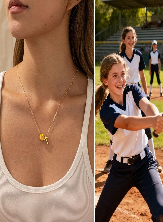 AULSIEY Softball Gifts for Teens, Cross Necklace Softball Stuff Accessories Gifts for Team 8-12, Sport Jewelry Christmas Valentines Day Birthday Gifts Ideas For Team Coach Player (Soft) - Image 4