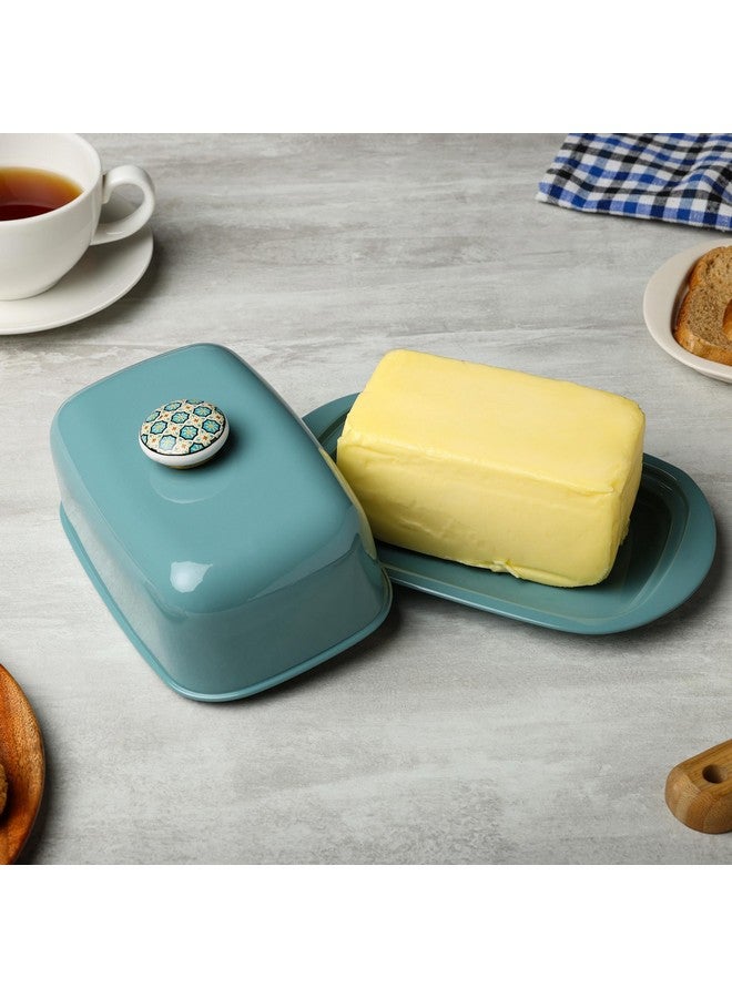 ANANTAM HOMES Stainless Steel Butter Container Dish Storage Box Organizer with Ceramic Knob Design, (500 Gram) (Moss Green) - Image 4