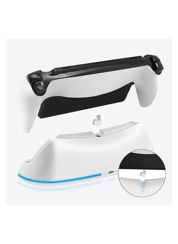 PROMASS Charging Stand   Portal, Enhanced Stability Charger Dock or Station with On/Off RGB Light and Type-C Cable, Pogo Pin Adapter and 30° Comfort Angle Design for Portal (White) - Image 2