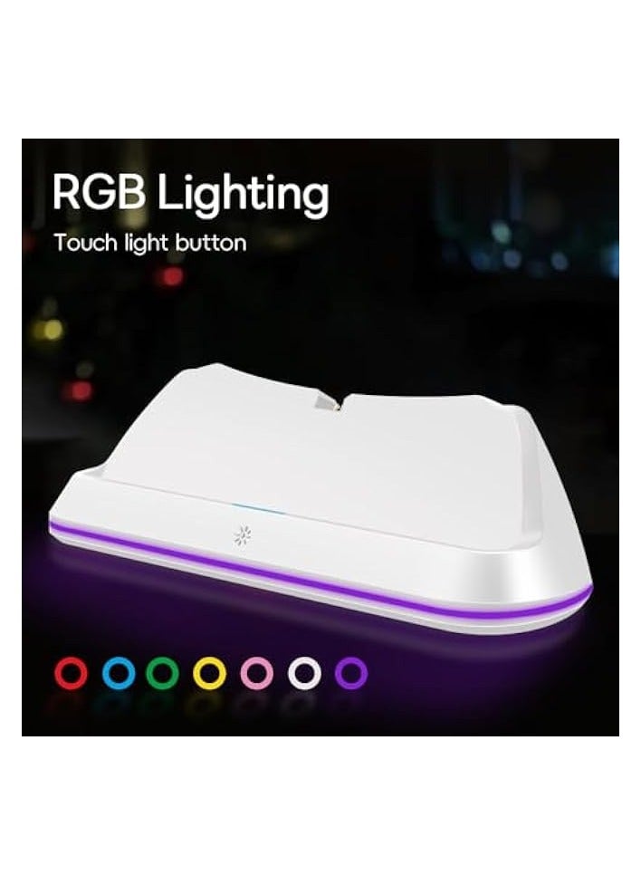 PROMASS Charging Stand   Portal, Enhanced Stability Charger Dock or Station with On/Off RGB Light and Type-C Cable, Pogo Pin Adapter and 30° Comfort Angle Design for Portal (White) - Image 3