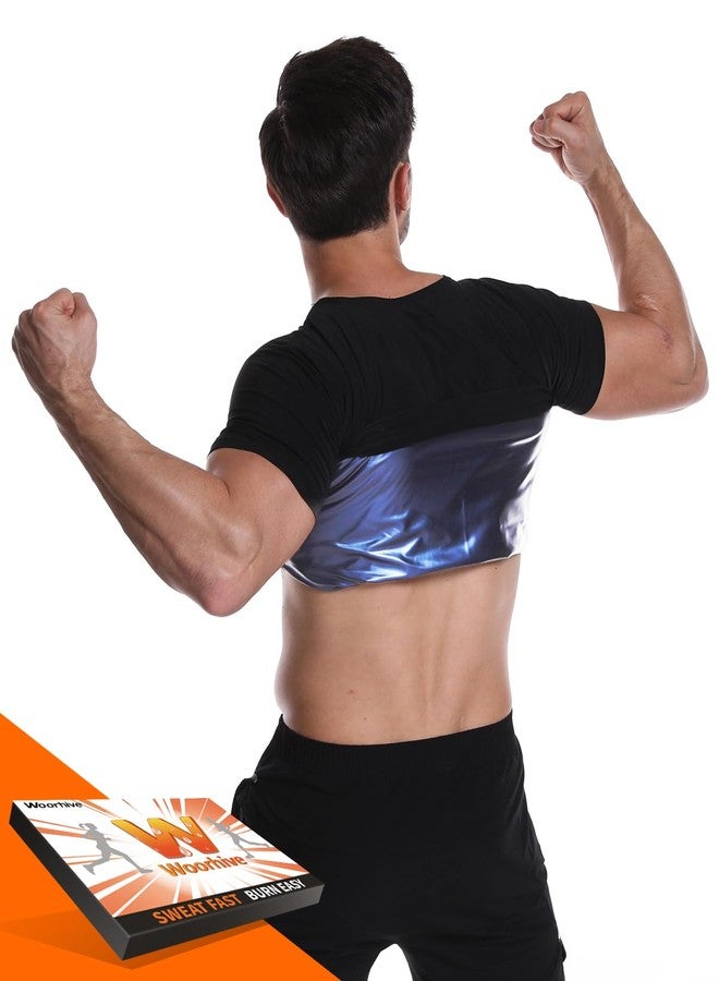 Woorhive Sauna Shirt for Men,Heat-Trapping Short-Sleeve Sweat Suit, Compression T-Shirt,Body Shaper Vest for Gym Exercise - Image 2