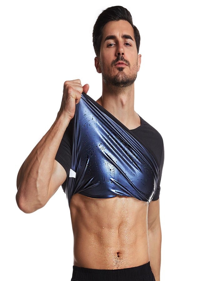Woorhive Sauna Shirt for Men,Heat-Trapping Short-Sleeve Sweat Suit, Compression T-Shirt,Body Shaper Vest for Gym Exercise - Image 1