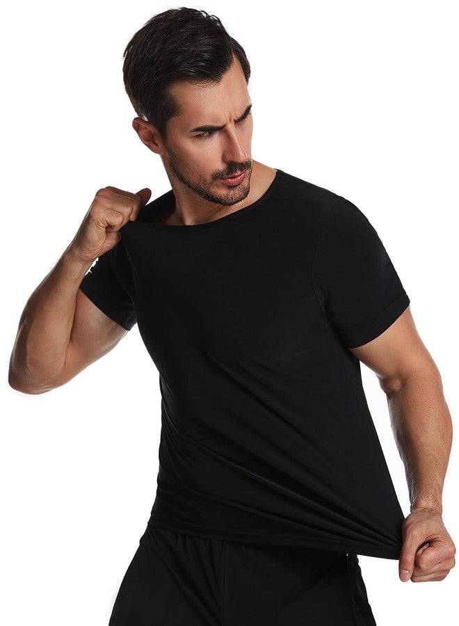Woorhive Sauna Shirt for Men,Heat-Trapping Short-Sleeve Sweat Suit, Compression T-Shirt,Body Shaper Vest for Gym Exercise - Image 3