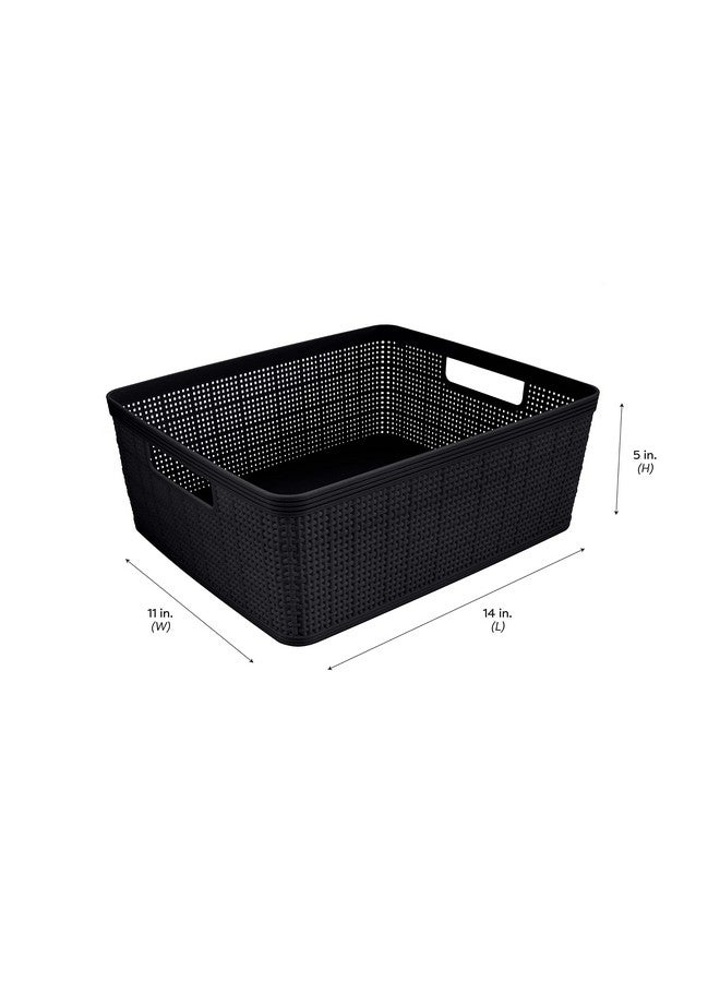 Simplify 10 Piece Organizing Set | Multiple Size Bins | Multipurpose | Office | Desk | Dorm | Bathroom | Storage Basket | Small Items | Accessories | Black - Image 5