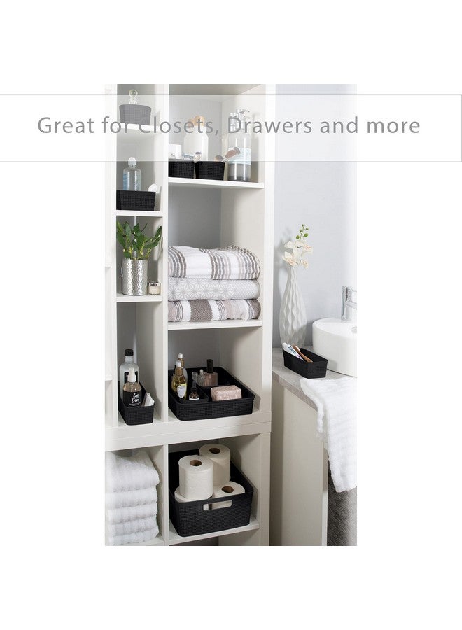 Simplify 10 Piece Organizing Set | Multiple Size Bins | Multipurpose | Office | Desk | Dorm | Bathroom | Storage Basket | Small Items | Accessories | Black - Image 4