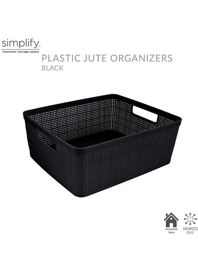 Simplify 10 Piece Organizing Set | Multiple Size Bins | Multipurpose | Office | Desk | Dorm | Bathroom | Storage Basket | Small Items | Accessories | Black - Image 2