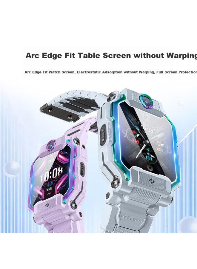 Kmaxai [2 Pieces Premium] Tempered Glass Screen Protector For Xiaotianc Z9 Children'S Smartwatch, Z9 Youth Edition / Aerospace Screen Protector, Hd Anti-Scratch Anti-Blue Light Fingerprint Protective Film - Image 2