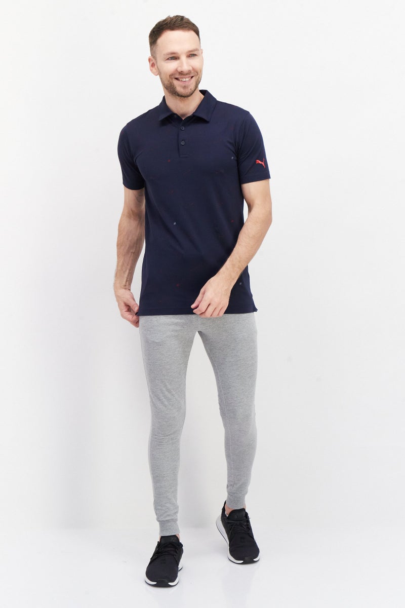 PUMA Men Sport Fit Short Sleeve Training Polo Shirt, Navy Blue - Image 2