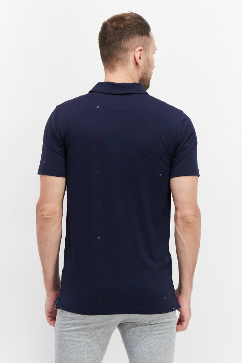 PUMA Men Sport Fit Short Sleeve Training Polo Shirt, Navy Blue - Image 3