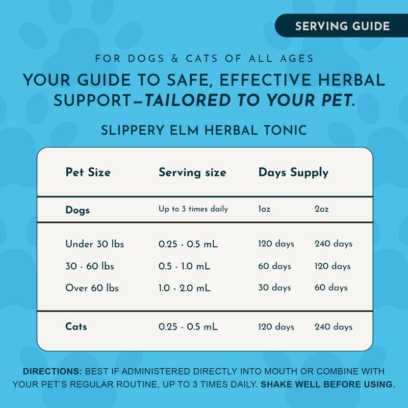 Animal Essentials Slippery Elm - Slippery Elm Bark Anti Diarrhea Drops for Dogs and Cats, Organic Herbal Extract for Healthy Gut, Digestive & Throat Support, Helps Acid Reflux, Liquid Formula- 1 fl oz - Image 4