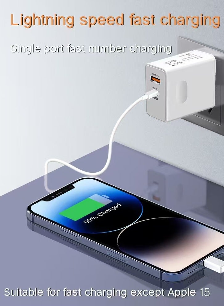 General 120W UK Dual-Port Multi-Functional Super Fast Charging Mobile Phone Charger, Travel Power Adapter, White  - Image 3