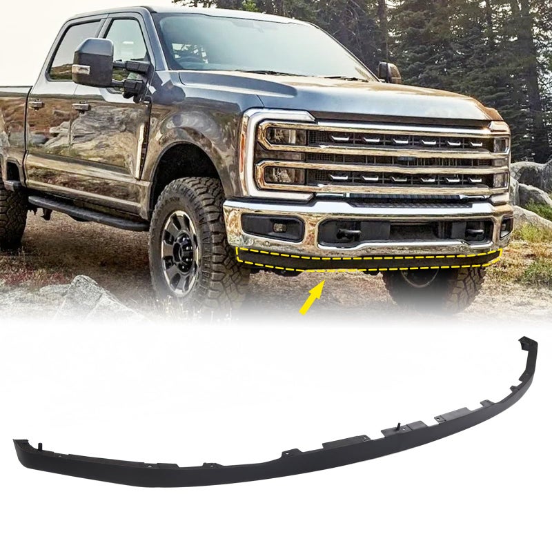 KAMDKI 2.15 Inches Front Bumper Lower Valance Panel Deflector Air Dam Fit for 2023 2024 2025 Ford F250 F350 Super Duty Tremor Model Only Matte Black Car Bumper Assembly PC3Z17626CA - Image 1
