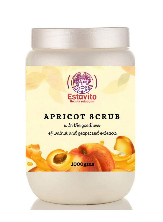 ESTAVITO Apricot Scrub 1000Gms For Instant Tan Removal And Dead Skin Removal ; For Face And Body Exfoliation ; - Image 1