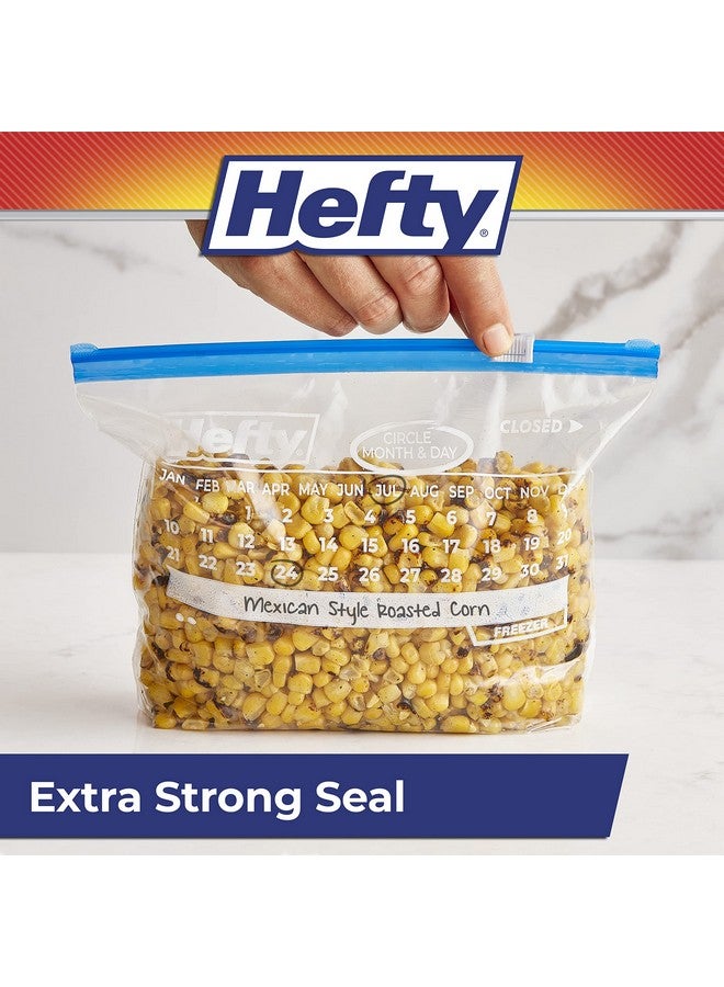 Hefty Hefty Calendar Slider Quart Freezer Bags, 1 Quart Slider Bags with Stand and Fill Expandable Bottoms, Helps Prevent Freezer Burn, 35 Count (Pack of 4) - Image 3