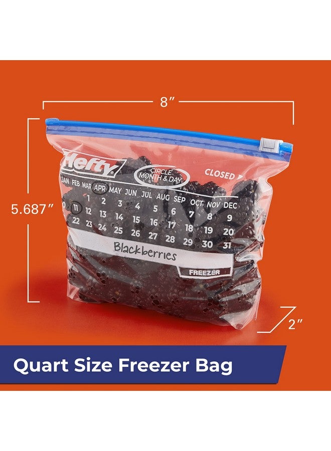 Hefty Hefty Calendar Slider Quart Freezer Bags, 1 Quart Slider Bags with Stand and Fill Expandable Bottoms, Helps Prevent Freezer Burn, 35 Count (Pack of 4) - Image 2