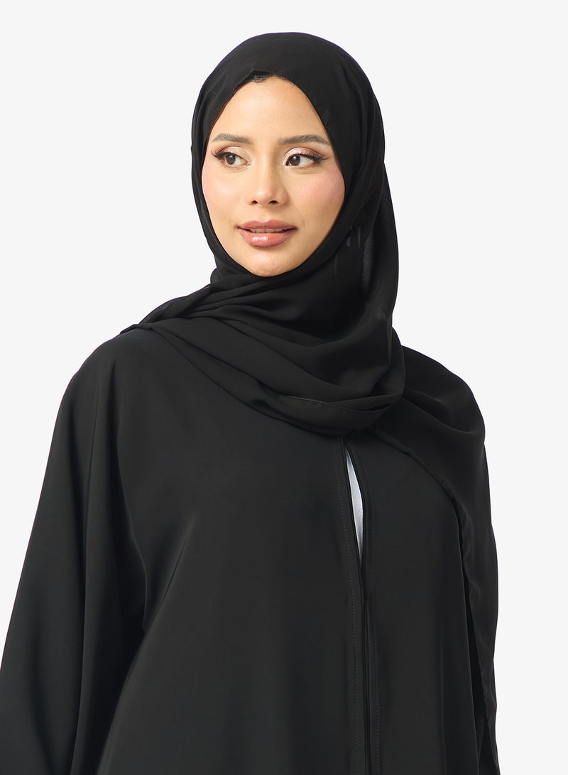 hayas closet Embroidered Flared Sleeve Abaya - Image 4