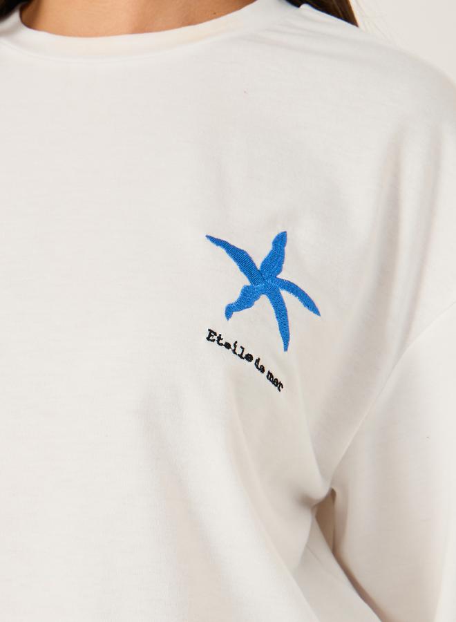 Styli Embroidered Short Sleeve Oversized T-Shirt - Image 3