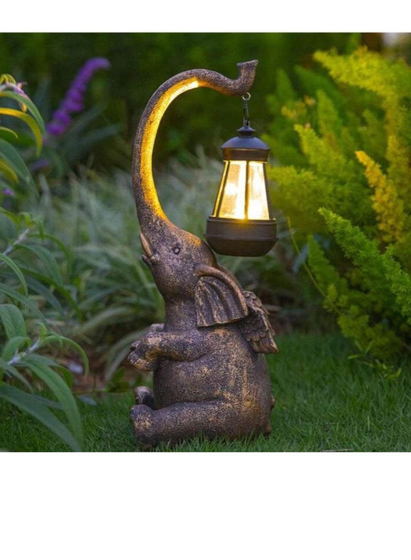 BAIG Garden Solar Powered Lights Outdoor Waterproof LED Decorative Lights Retro Elephant Patio Landscape Lamp Garden Lawn Home Decor - Image 1
