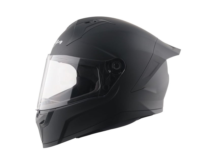Vega Sonic Solid Full Face Riding Helmet with Matte Shell, Shock Absorbing Liner, Comfortable Interior, Lightweight Build, Ventilated Fit, and Modern Dull Black Styling Dull Black-M - Image 1