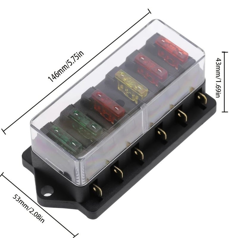 صندوق حامل الفيوزات للسيارة 6 طرق 12V 24V ATO قياسي من نوع الشفرة بلوك فيوز للشاحنات والمركبات الترفيهية - Image 2