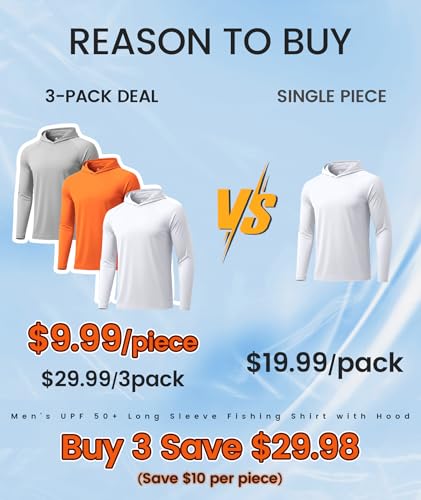 ZITY Fishing T Shirts for Men UV Sun Protection UPF 50 Long Sleeve Tee T-Shirt Swimming T-Shirts Rash Guard Mens Shirts Pack - Image 5