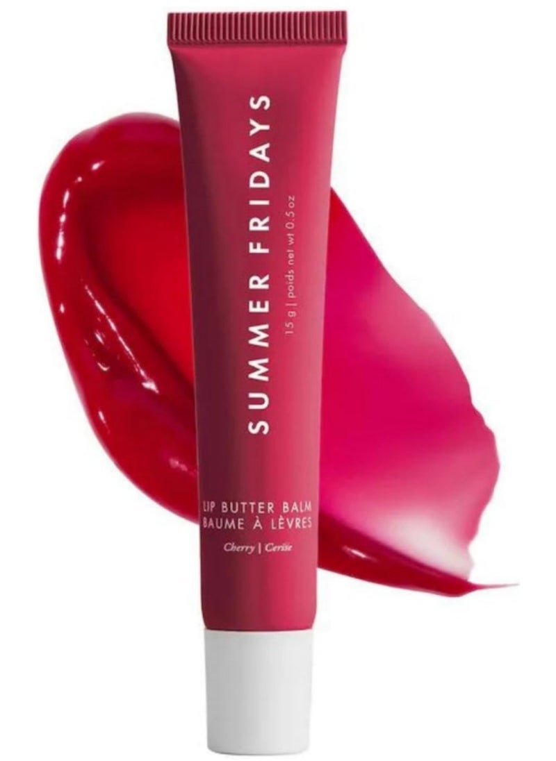 SUMMER FRIDAYS - Summer Fridays Lip Butter Balm - Conditioning Lip Mask and Lip Balm for Instant Moisture, Shine and Hydration - Sheer-Tinted, Soothing Lip Care - Cherry (.5 Oz) - Image 1