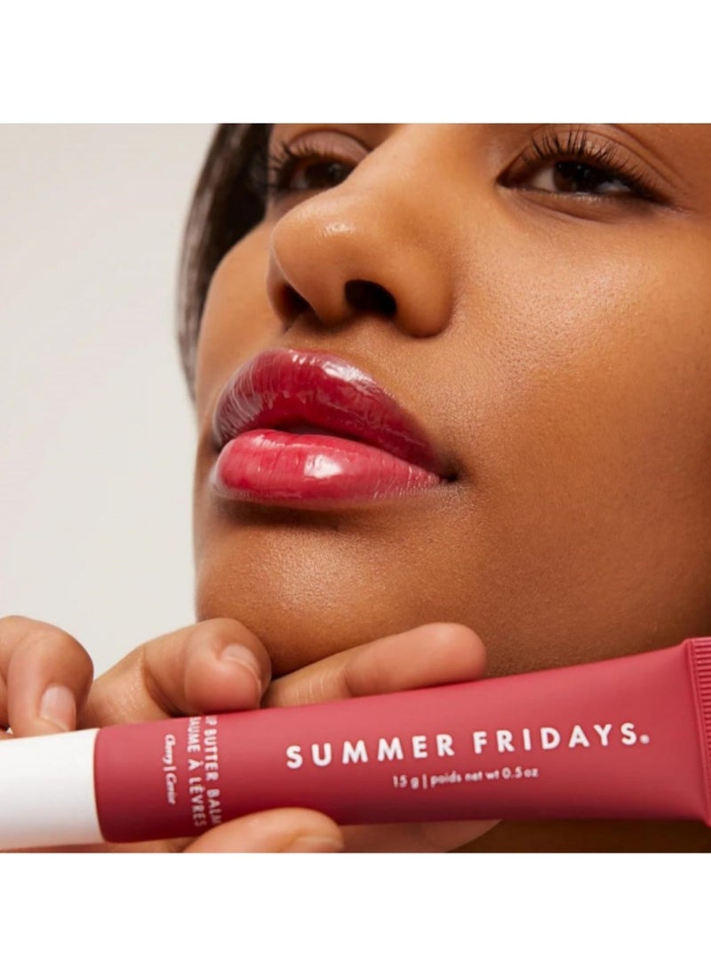 SUMMER FRIDAYS - Summer Fridays Lip Butter Balm - Conditioning Lip Mask and Lip Balm for Instant Moisture, Shine and Hydration - Sheer-Tinted, Soothing Lip Care - Cherry (.5 Oz) - Image 1